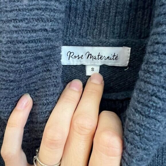 Rose Maternite S Blue Maternity Wool Blend Sweater Dress Pregnancy Turtleneck - Picture 11 of 11